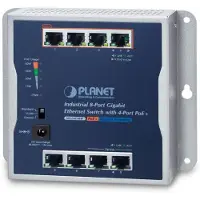 Planet TECHNOLOGY Industriële 8-poorts Gigabit-switch (4-poorts PoE+), geschikt voor wandmontage