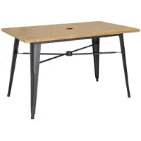 Bolero aluminium outdoor tafel 120x76x76cm licht houtdessin