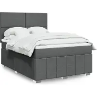 vidaXL - Boxspring - met - matras - stof - donkergrijs - 140x190 - cm