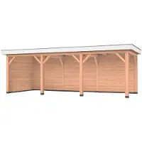 Westwood Douglas overkapping, 750 x 300, met achterwand en zijwand, Holland Basic