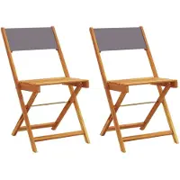 vidaXL Bistrostoelen 2 st massief acaciahout en stof antracietkleurig