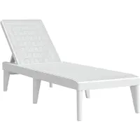 vidaXL Ligbed 186x60x29 cm polypropeen wit
