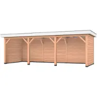 Westwood Douglas overkapping, 750 x 300, met achterwand en twee zijwanden, Holland Basic