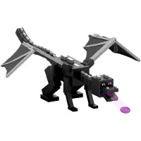 Mattel Minecraft Aanval met Drakenadem van de Enderdraak Actiefiguur met 10 schijven