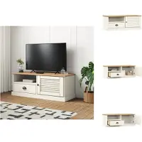 vidaXL Tv-meubel - Tv-meubelen - Tv Kast - Opbergkast - Tv-meubel VIGO 106x40x40 cm massief grenenhout wit