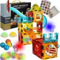 Kruzzel Magnetische Bouwset 83-delig - Educatief Speelplezier voor Kinderen - Gebruikssporen - Spelletjes en Speelgoed - 83-delige Bouwset -