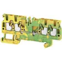 Weidmuller aardingsklem, type PUSH IN, 2,5 mm², 800 V, groen/geel, 1 stuk.