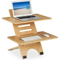 Relaxdays bureau verhoger verstelbaar - bureaublad verhoger 2 planken - zit sta verhoger
