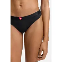 HUGO underwear Geribde string met lage taille en hartlogo Maat L