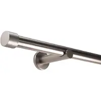 Deco-raum gordijnroede op maat, stalen look, eindkap, 25 mm – 370 cm