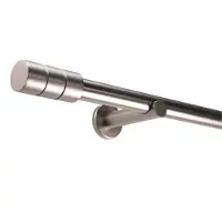 Deco-raum gordijnstang op maat, stijl: roestvrijstalen look, eindstuk: cilinder, 25mm - 300cm