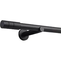 Deco-raum gordijnroede op maat, stijl zwart mat, eindstuk cilinder 25mm – 510cm