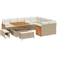vidaXL Tuinbank Set 12 st 12-Aantal zitplaatsen Beige en Crème
