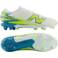 New Balance Furon V9 Team Gras Voetbalschoenen (FG) Wit Geel Blauw