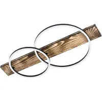 Eglo 99408 Boyal Plafondarmatuur Staal Zwart/Hout Bruin - 24W/1700+1700LM/3000K