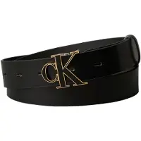 Calvin Klein Riem 'CK Monogram Buckle' goud / zwart