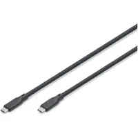 Digitus AK-300350-015-S USB-C-kabel USB 4.0 USB-C, USB-C stekker 1.5 m Zwart 16K UHD, 10K UHD, 8K UHD, 4K UHD, Met anti-kniktule, Silicone, Flexibel