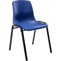 CLP Stapelstuhl Nowra, kunststof met rugleuning en metalen frame, blauw