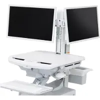 Ergotron Styleview Dubbele Monitor Kit (Tabel, 24"), Monitorsteun, Wit