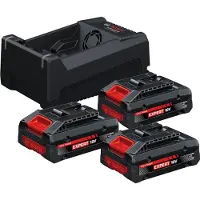 Bosch Power Set 3x Exba18v-40 + Gal 12v/18v-80 Batterij En Oplader