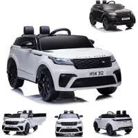 Es-toys Elektrische kinderauto "Range Rover Velar" - met licentie - 12V7AH accu, 2 motoren + 2.4Ghz + lederen stoel + EVA-zool (wit)