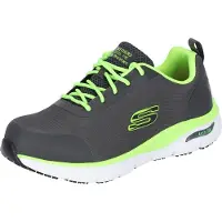 SKECHERS heren veiligheidssneakers SRRINGSTAP ARCH FIT 200086EC CCLM, grijs/groen, schoenmaat: 42.5 EU