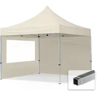 TOOLPORT 3x3 m Easy up partytent, ECONOMY alu 32mm met zijwanden (panorama), crème