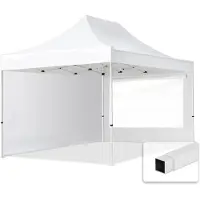 TOOLPORT 3x4,5 m Easy up partytent, ECONOMY staal 30m met zijwanden (panorama), wit
