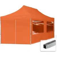 TOOLPORT 3x6 m Easy up partytent, ECONOMY alu 32mm met zijwanden (panorama), oranje