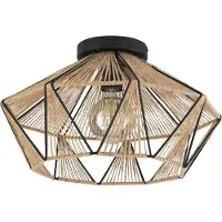 Eglo Plafondlamp Adwickle, dimbaar, bruin / roest, Woon-/ Eetkamer, Textiel / Stof / Zijde, Modern, plafondlamp
