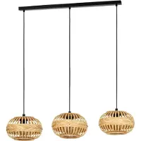 Eglo Amsfield 1 Hanglamp - E27 - 96 cm - Zwart|Hout
