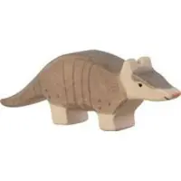 Gollnest & Kiesel Bosdieren - Gordeldier - 12X2,3X4,2Cm - Houten Figuur - Handgemaakt
