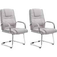 CLP Set van 2 schommelstoelen, model Attila, met stoffen bekleding en metalen frame, kleur grijs