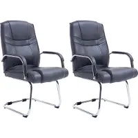 CLP Attila Set van 2 Eetkamerstoelen - Kunstleer grijs