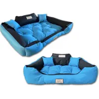 AIO Factory Hondenbed KINGDOG, 100x75 cm, gepersonaliseerd, waterdicht, blauw