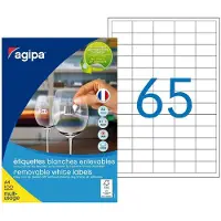 Agipa universele etiketten, 38 x 21,2 mm, wit, rechthoekig