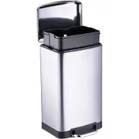 Dirt Devil Pedaalemmer 20 Liter - Afvalemmer Soft Close Mechanisme - Prullenbak met Verwijderbare Binnenbak - voor Keuken en Badkamer - 30 x 29 x 52.5 cm - RVS - Zilver