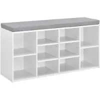 En.casa [en.casa] Schoenenrek - schoenenkast - zitbank - 10 planken