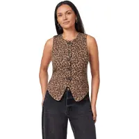 Scotch & Soda The Fitted Vest Leopard Print Maat: XS | Gilets Outlet | Dames | Bruin
