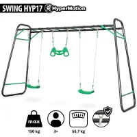 HyperMotion Speelruimte - Speeltuin - - Schommel HYP17 - 2 zitplaatsen &amp; trapeze - Ladder - 150 kg max