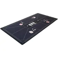 Quint Pokerkleed Blauw 180x90 cm - Polyester & Rubber - Glad Speeloppervlak - Poker & Dobbel Accessoire -