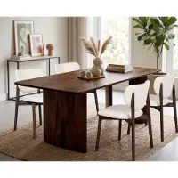 Benoa Eettafel Jade rechthoekig 220x100 cm Mangohout - Walnoot bruin – Japandi eetkamertafel