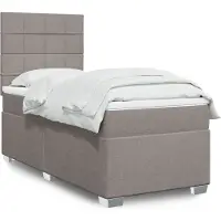 vidaXL Boxspring met matras stof taupe 100x200 cm