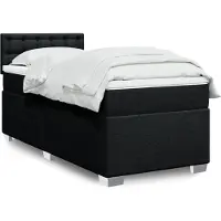 vidaXL Boxspring met matras stof zwart 90x200 cm