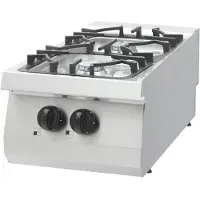 Maxima - Professioneel gasfornuis - 2 branders - Losse unit - 70 cm diep - Gas