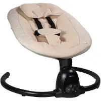 MamaLoes Noud - Elektrische Babyschommel - Baby Swing met Timer, Muziek, Bluetooth & Verstelbare Schommelsnelheid - Beige