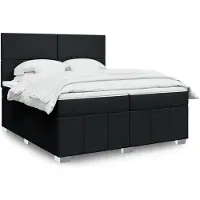 vidaXL Boxspring met matras stof zwart 200x200 cm
