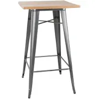 Bolero Bistro Bartafel Met Houten Blad Grijs - FB596