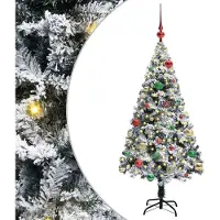 vidaXL Kunstkerstboom met 150 LED Wit 150 cm PVC en Staal en Kunststof