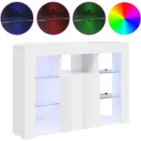 vidaXL Hoek LED TV Cabinet 100x40x68cm Hoogglans Wit Bewerkt hout